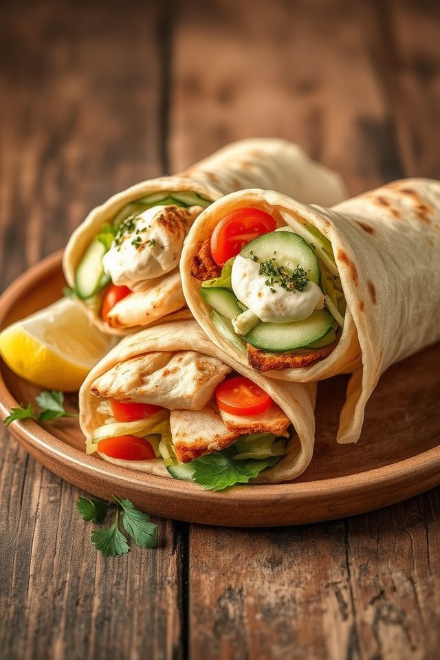 mediterranean fish wrap meal