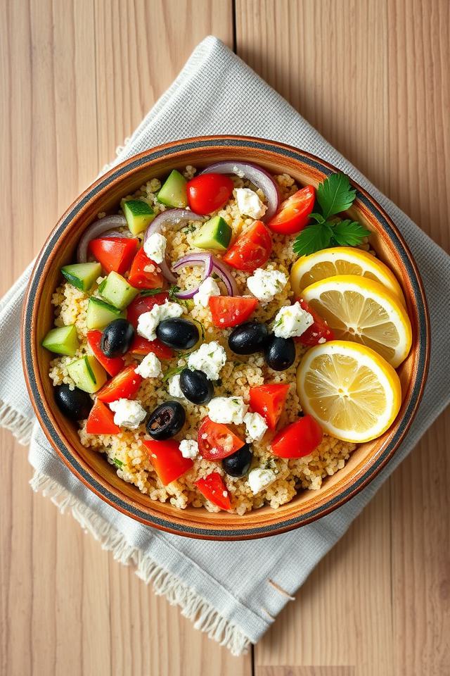 mediterranean grain salad bowl