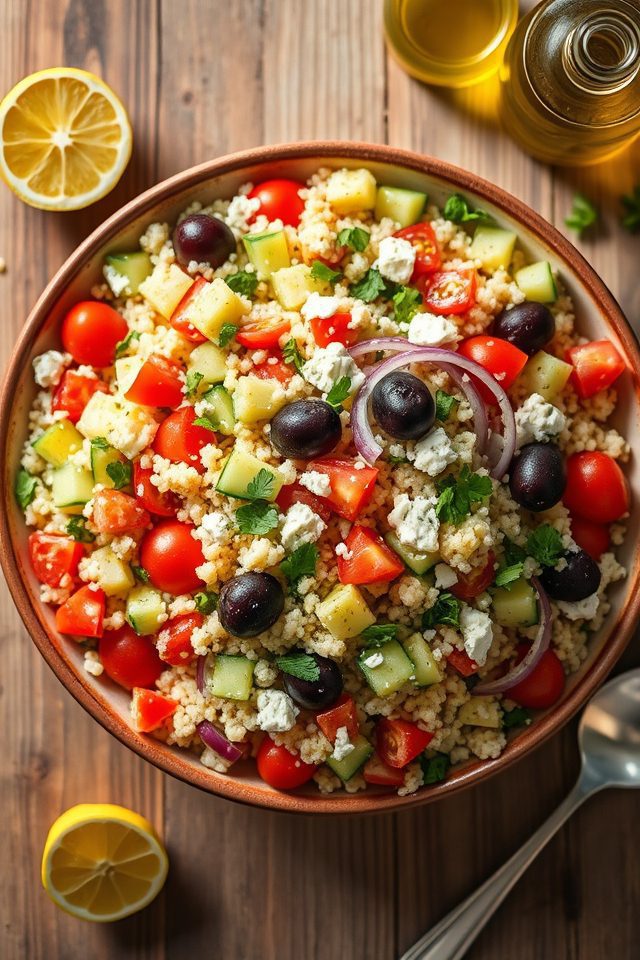 mediterranean grain vegetable salad