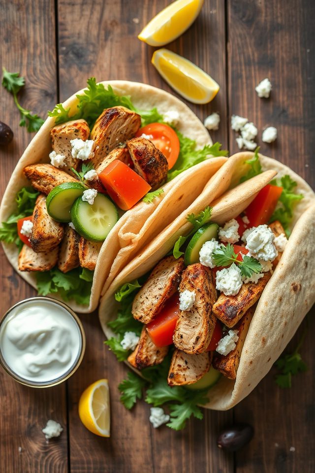 mediterranean grilled chicken wrap