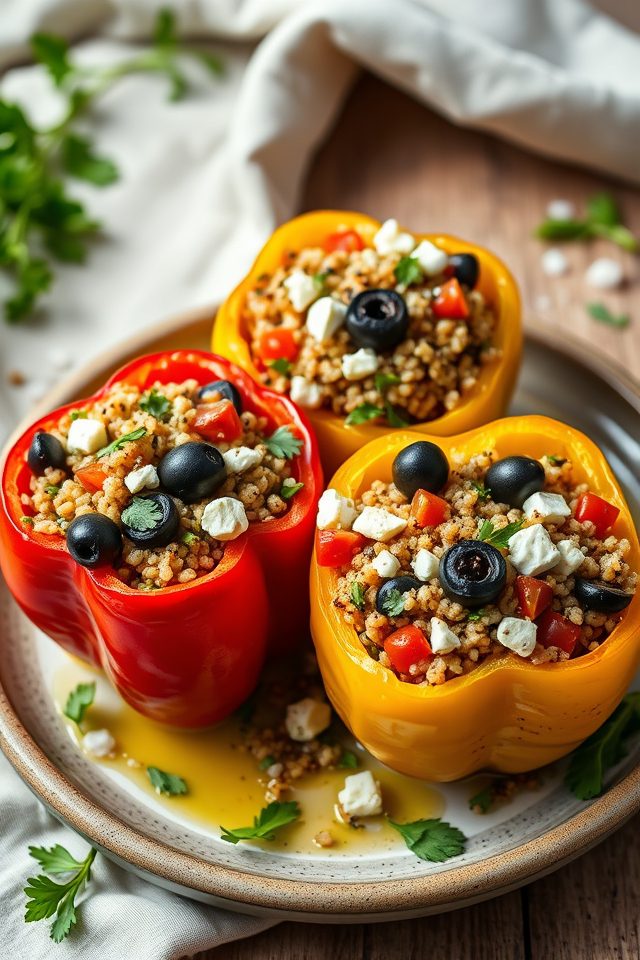 mediterranean style stuffed peppers