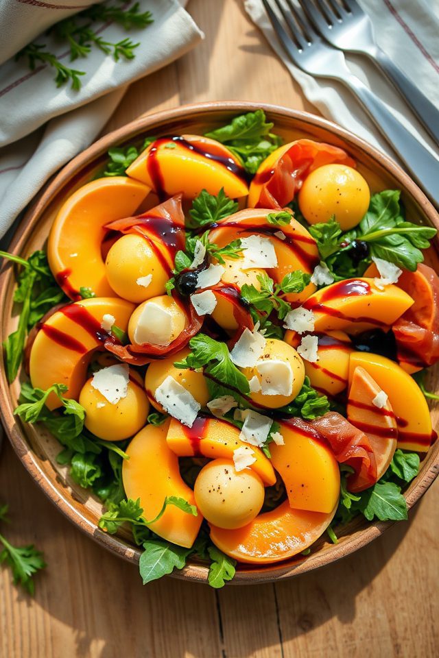 melon arugula prosciutto salad