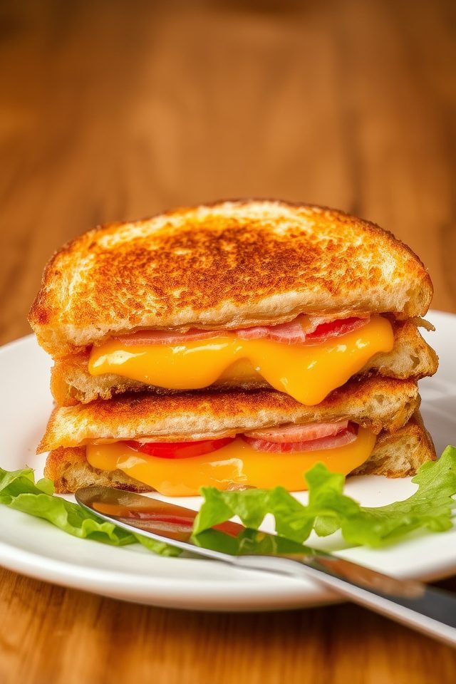 melted cheese fills bread