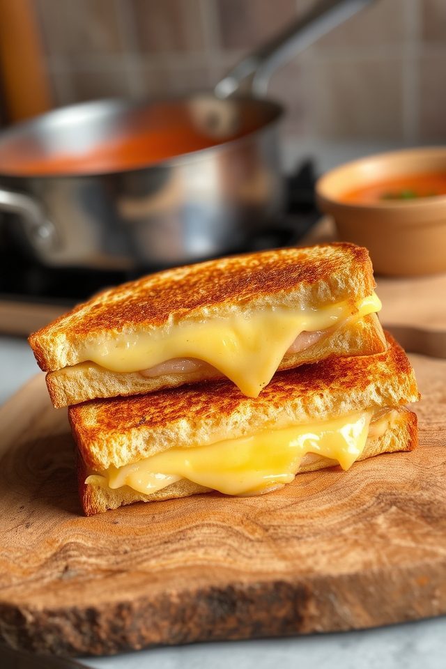 melting cheese on bread