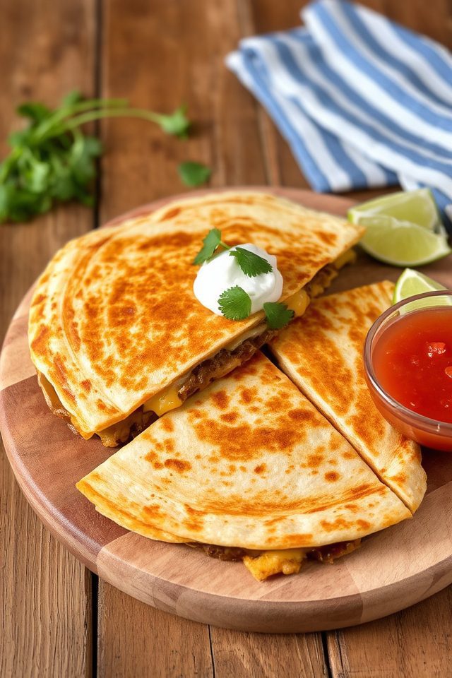 mexican beef quesadillas meal