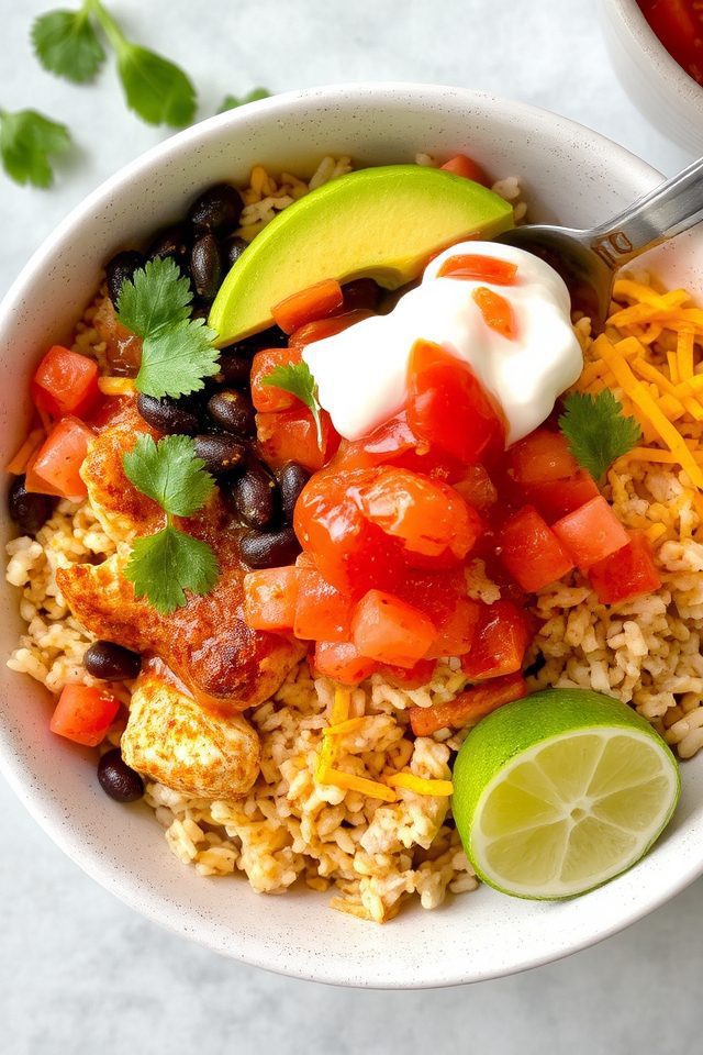 mexican chicken rice bowl