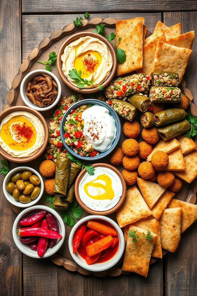 middle eastern appetizer assortment