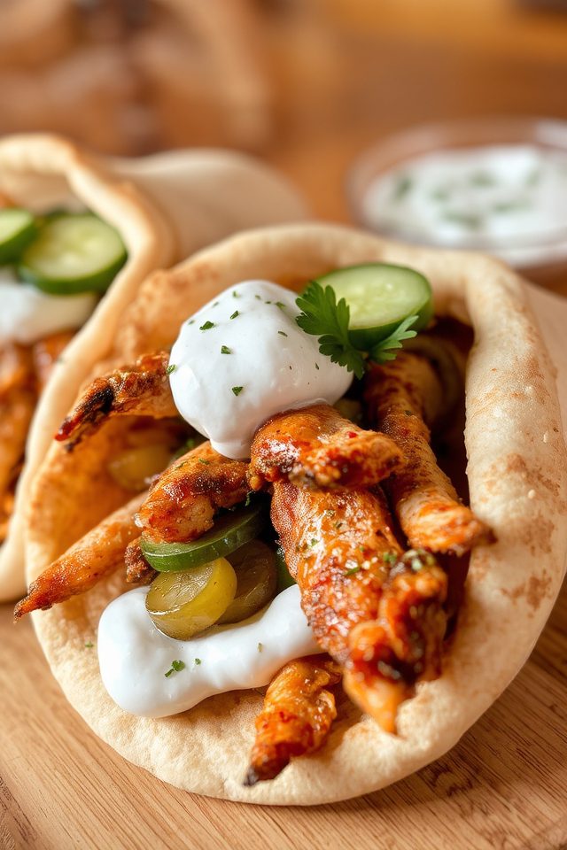 middle eastern chicken wrap