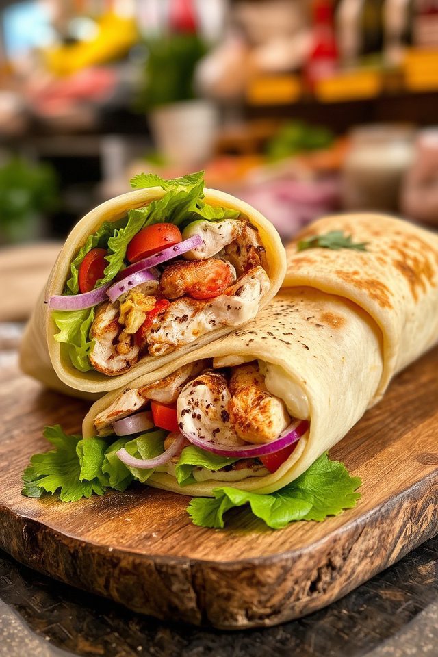 middle eastern chicken wrap