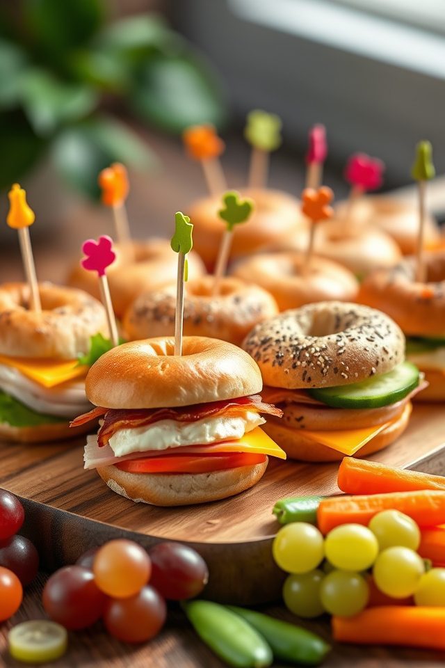 mini bagel sandwich sliders