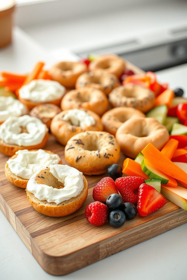 mini bagels cream cheese