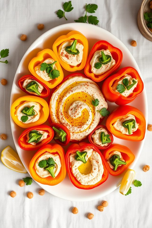 mini bell peppers hummus