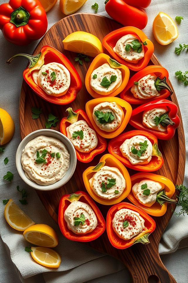 mini bell peppers hummus