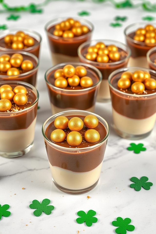 mini gold pudding cups