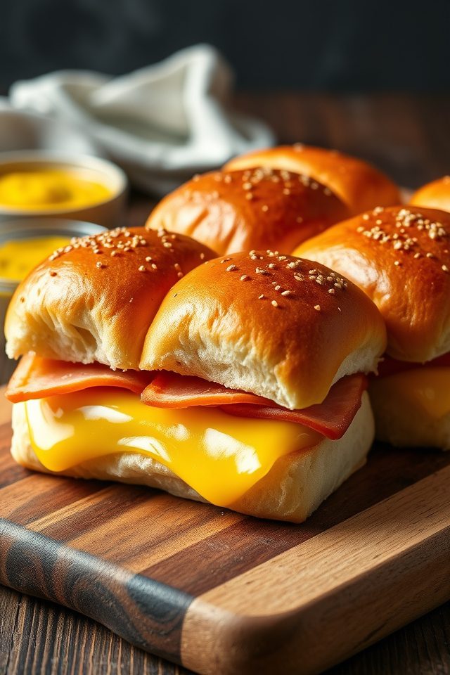 mini ham cheese sandwiches