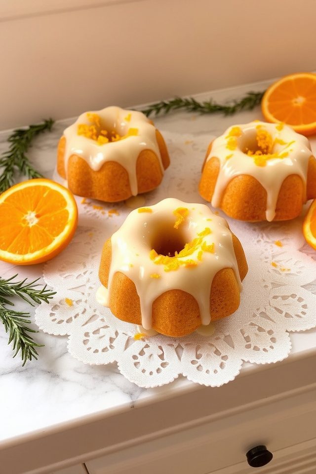 mini orange bundt cakes