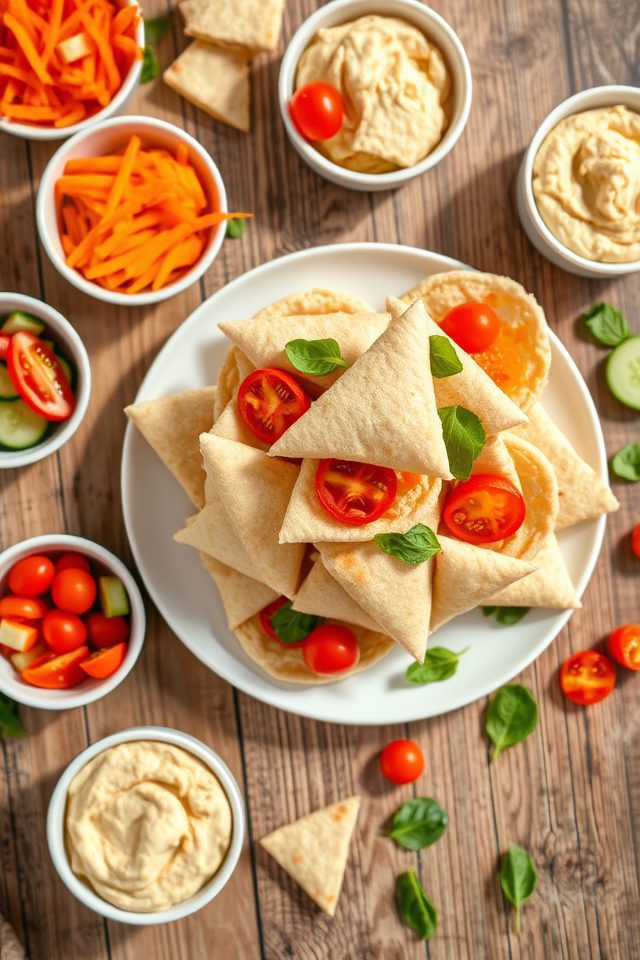 mini pita hummus snack
