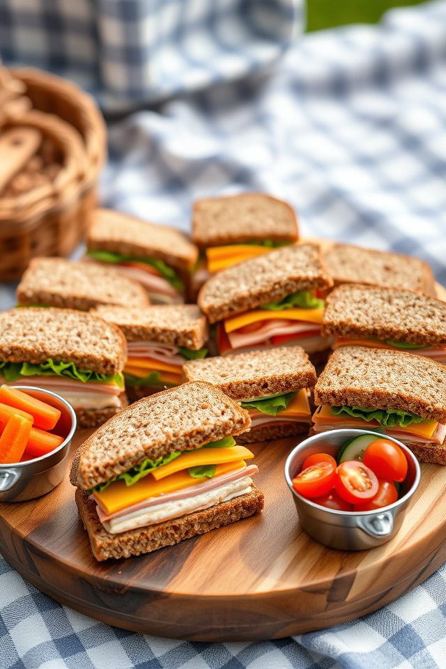 mini whole wheat sandwiches
