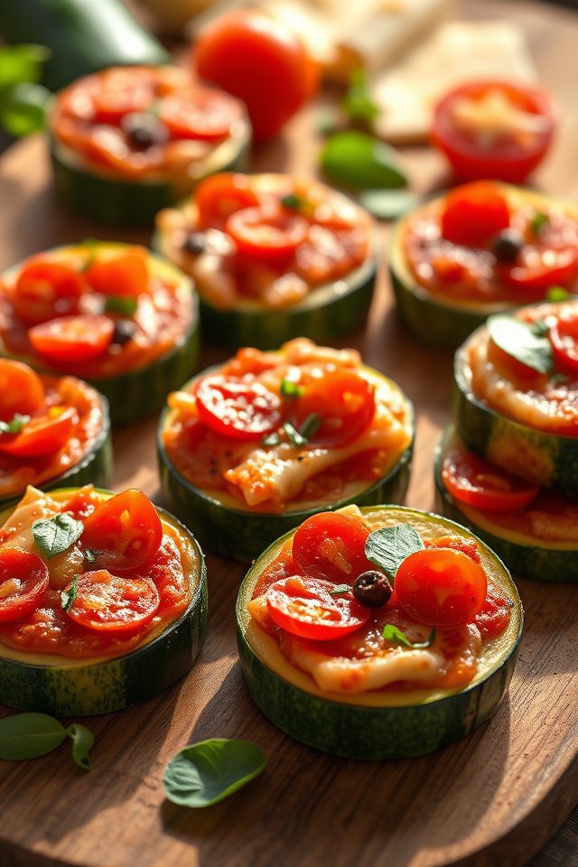 mini zucchini pizza snacks