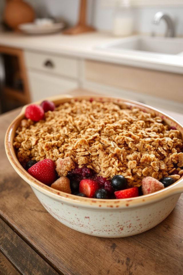 mixed berry oatmeal dessert