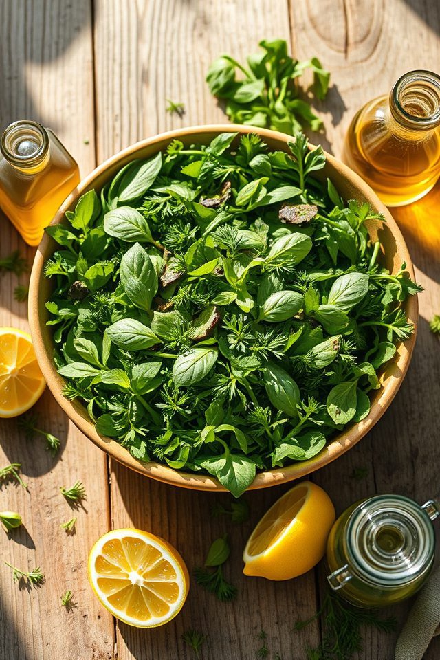 mixed greens herb salad