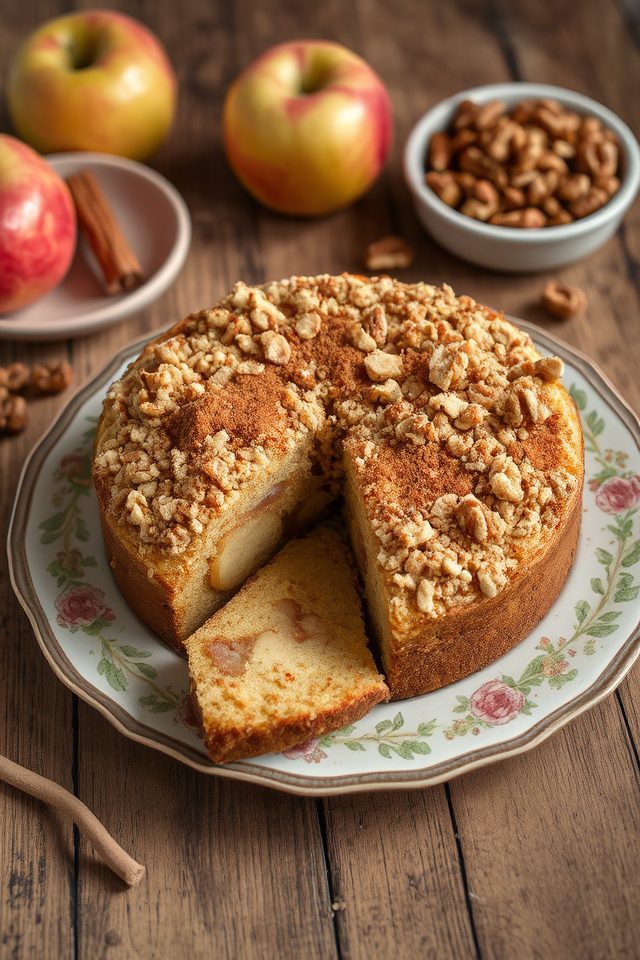moist apple walnut cake