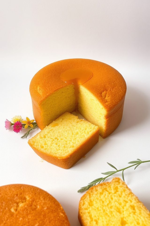 moist golden honey cake
