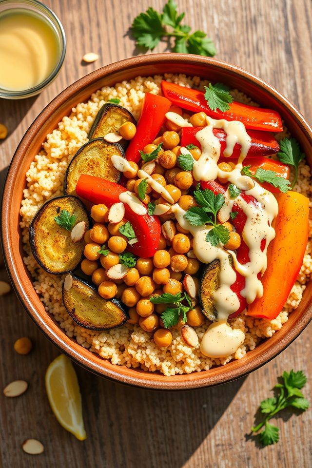 moroccan flavors couscous bowl
