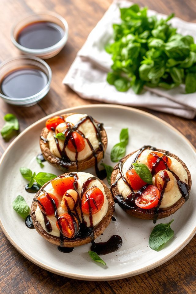 mozzarella basil mushroom dinner