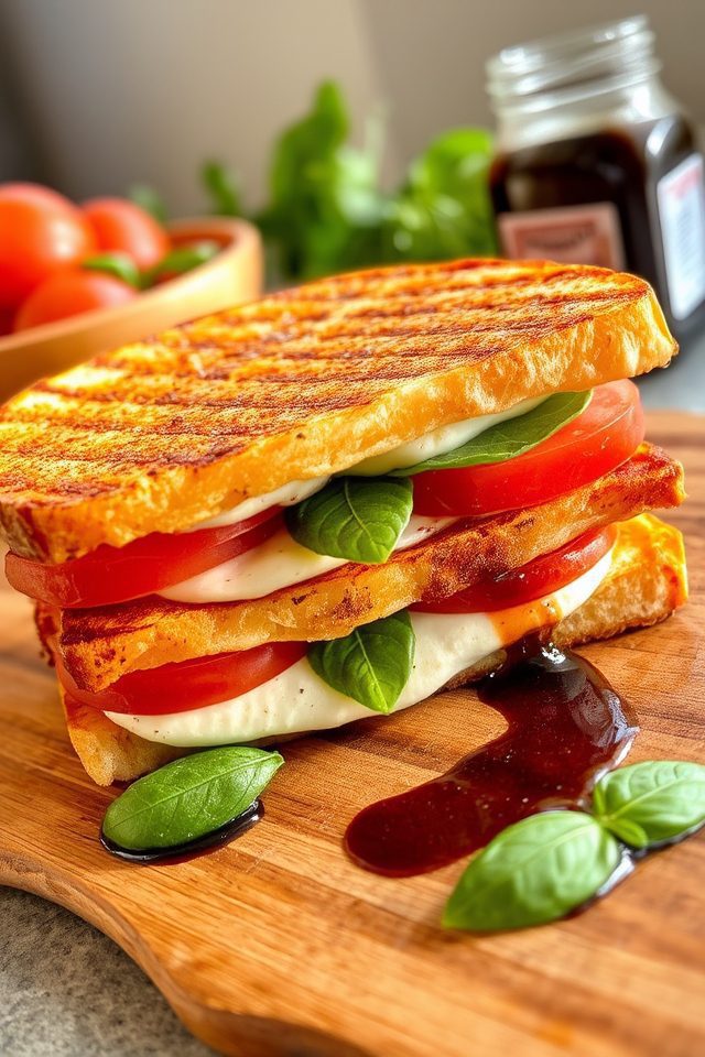 mozzarella tomato basil panini