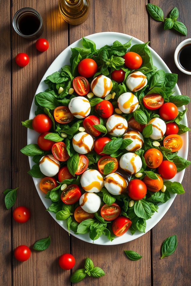 mozzarella tomato leafy greens