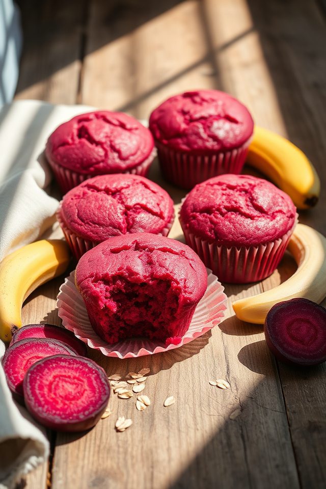 muffins with beetroot banana