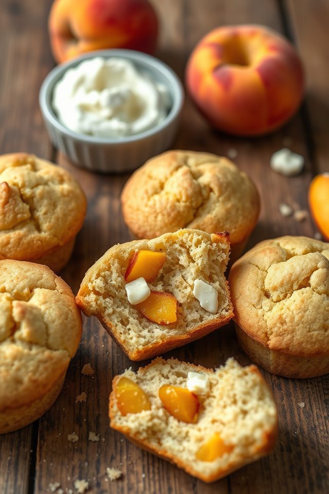 muffins with peach ricotta