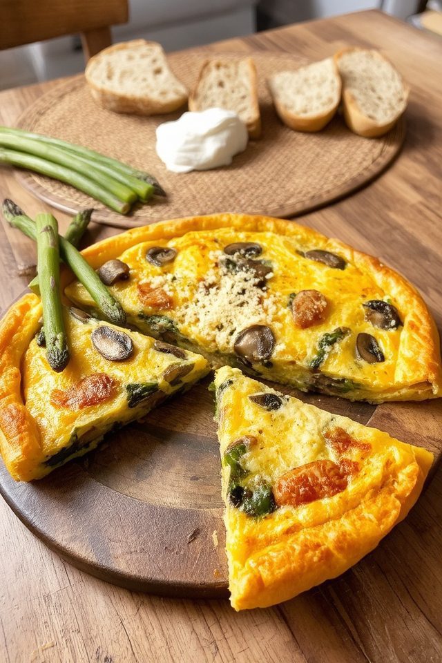 mushroom and asparagus frittata