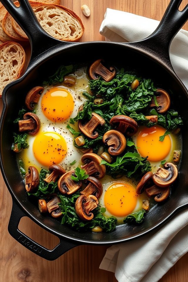 mushroom kale morning skillet