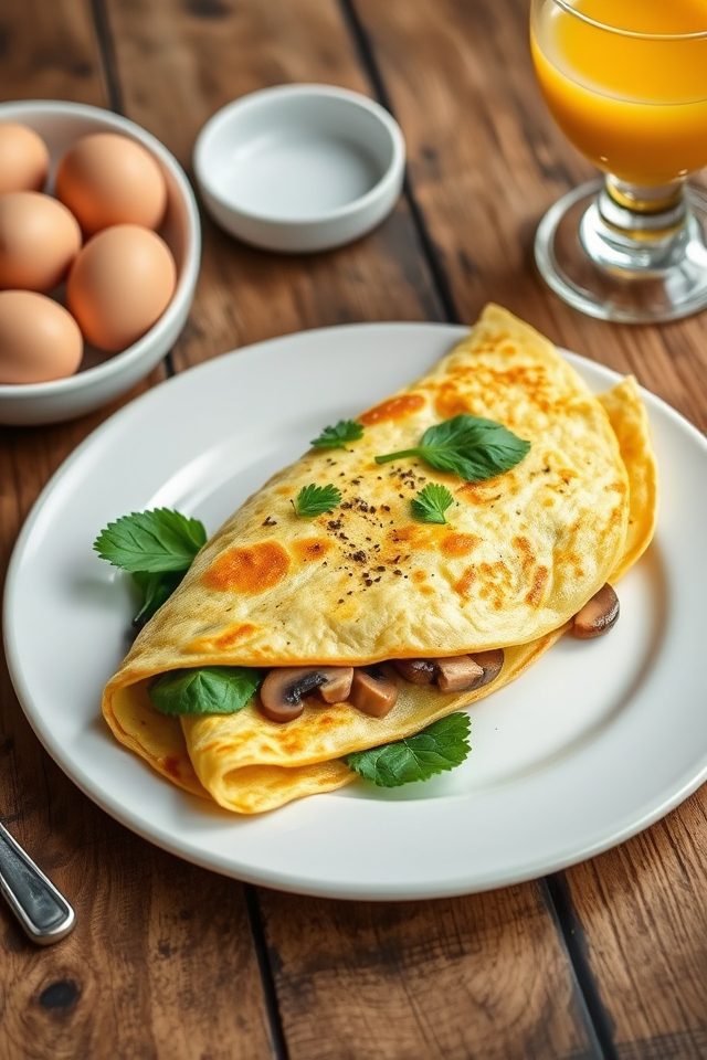 mushroom spinach breakfast dish