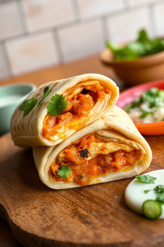 naan chicken tikka wrap