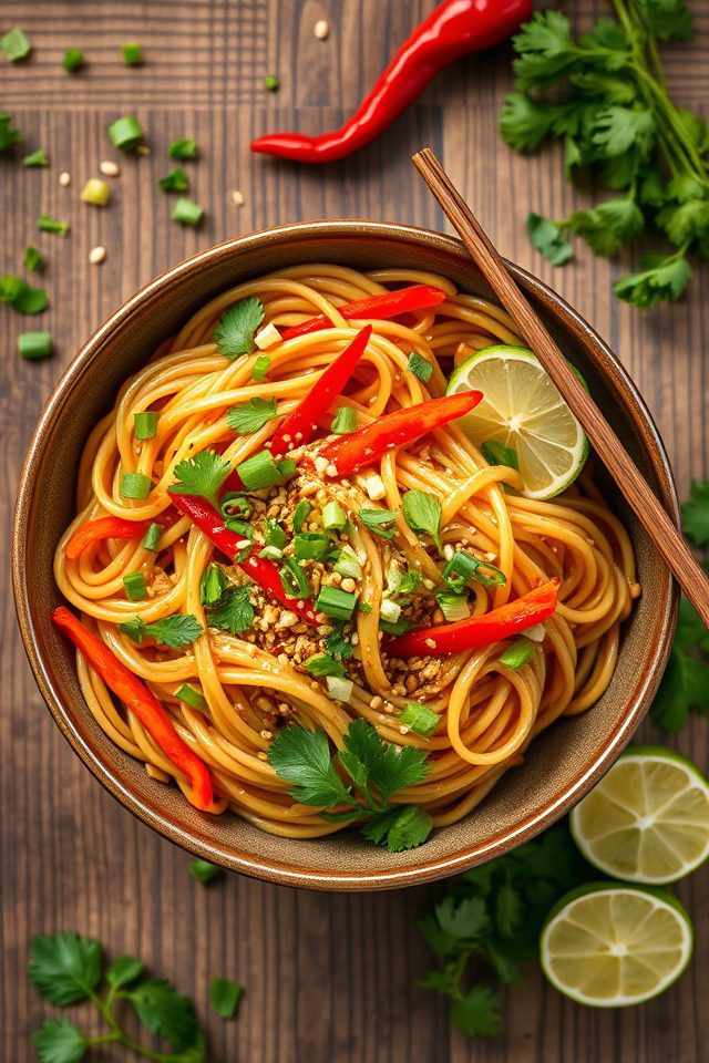 noodles with spicy peanuts