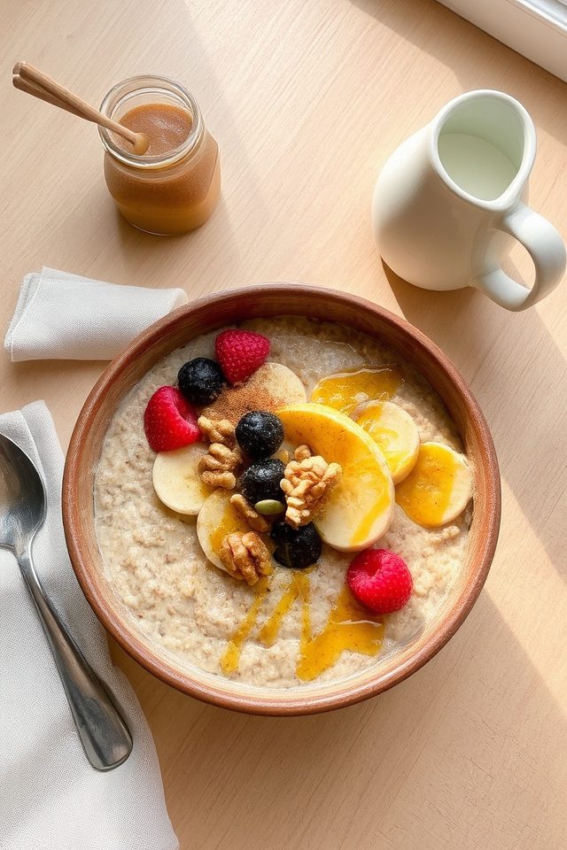 oatmeal with customizable toppings