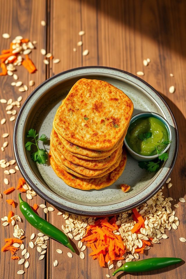 oats carrot savory pancake