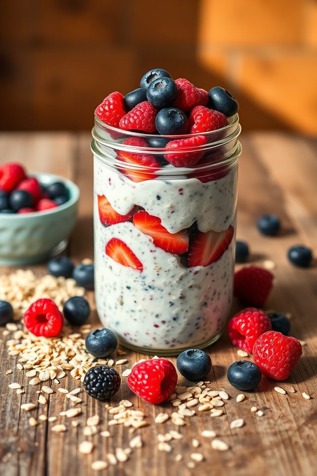 oats soaked with berries