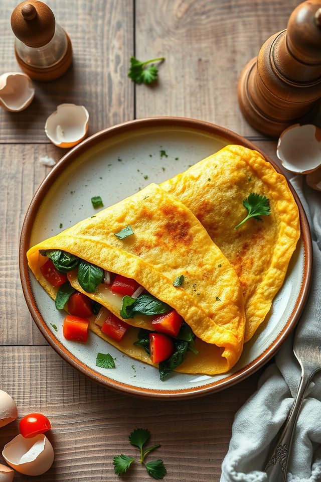 omelette with various vegetables
