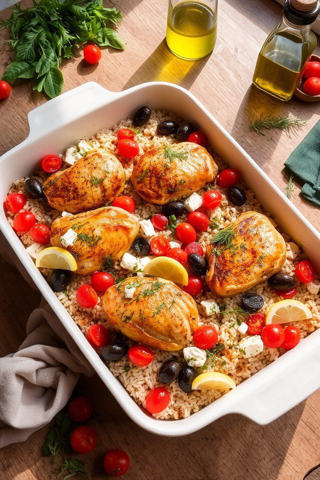 one pan mediterranean chicken rice