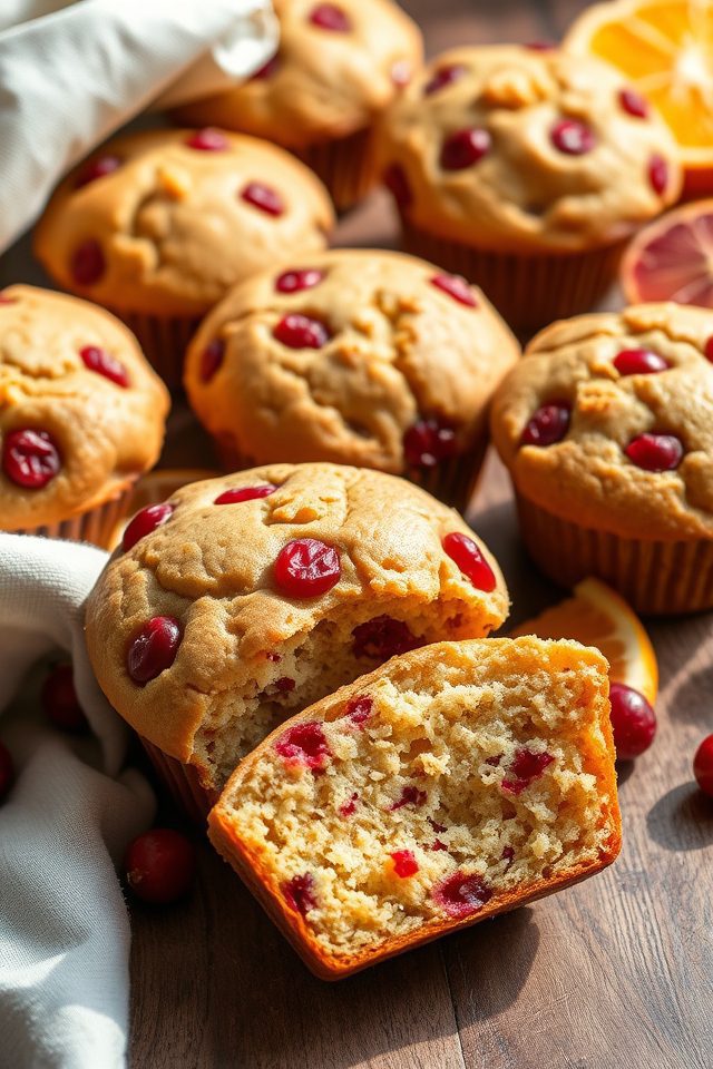 orange cranberry low sugar muffins