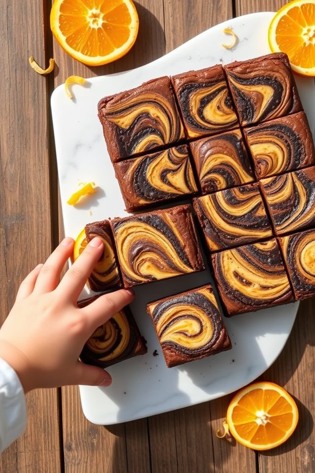 orange flavored cheesecake brownies