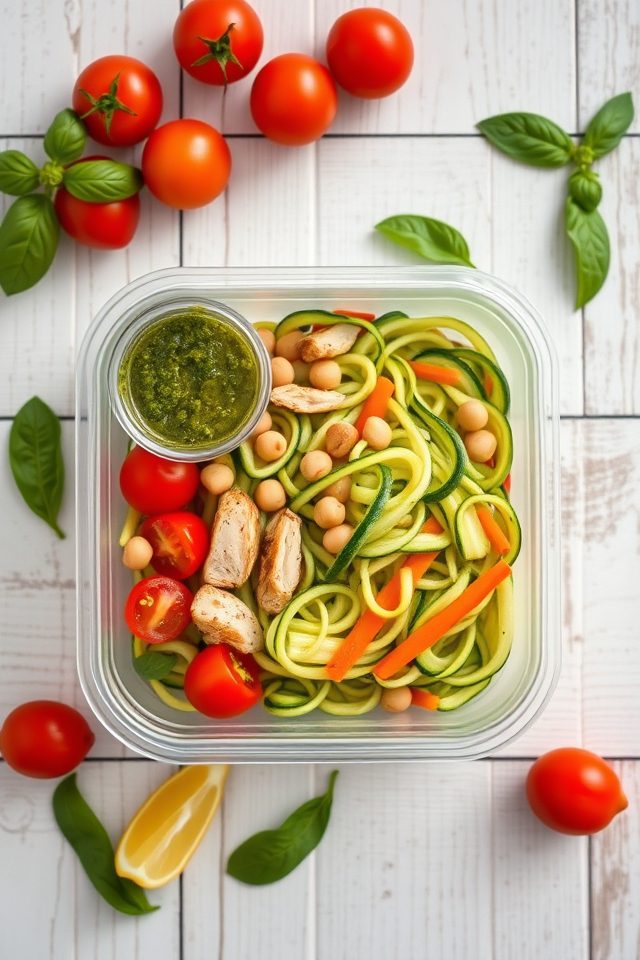 packed zucchini noodle lunches
