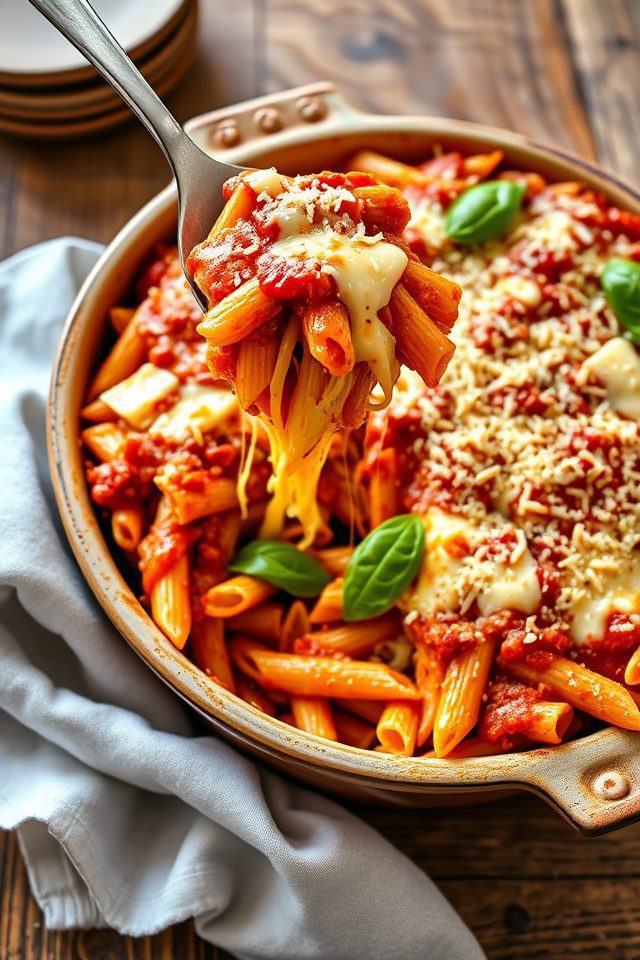 pasta baked with sauce