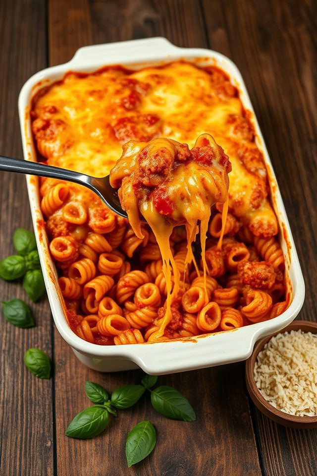 pasta dish with meat