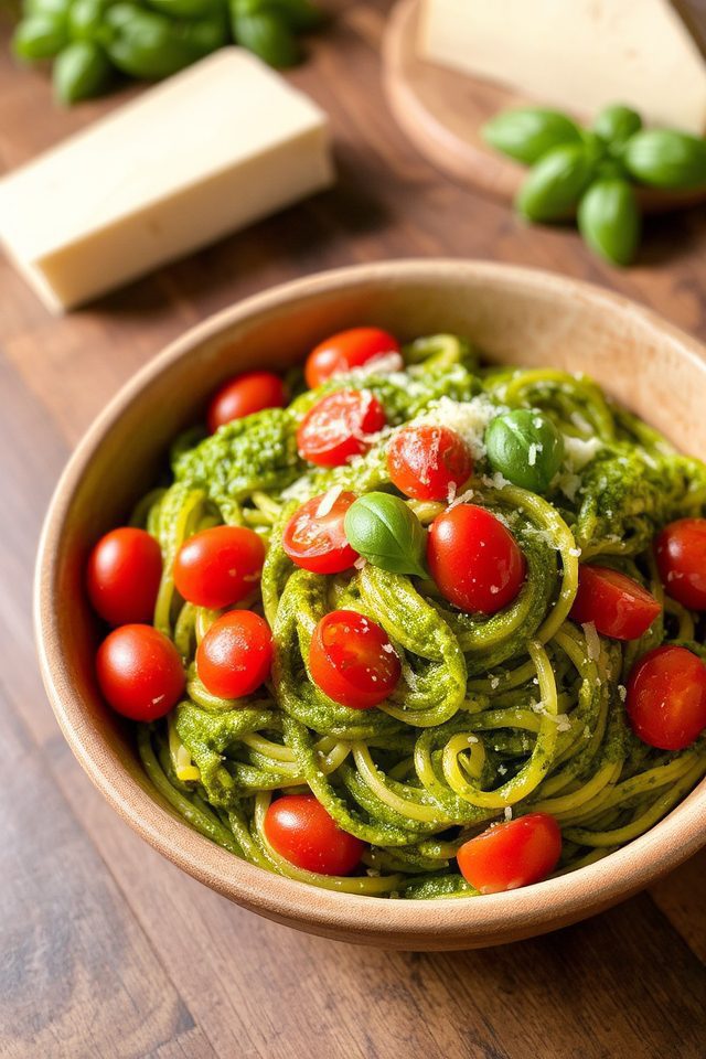 pasta pesto cherry tomatoes