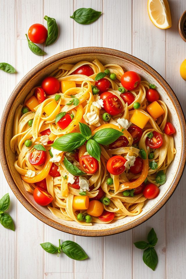 pasta salad with basil